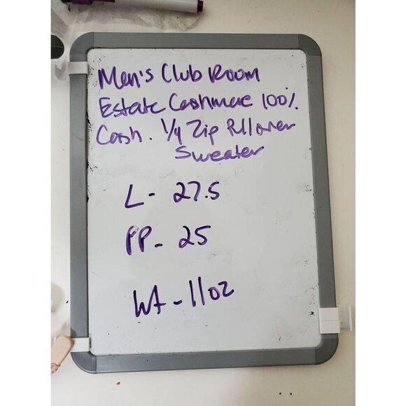 Club Room Estate 100% Cashmere Men's Quarter Zip Pullover Grey Sweater Old Money - Picture 8 of 8